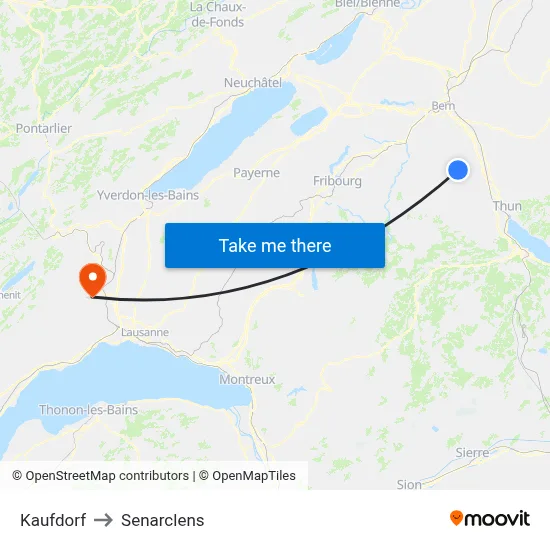 Kaufdorf to Senarclens map
