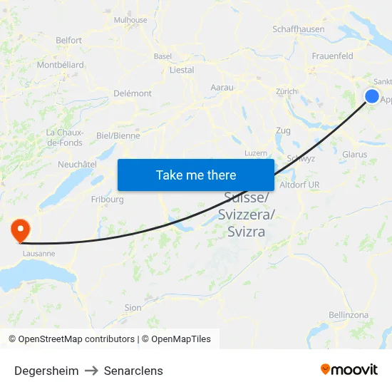 Degersheim to Senarclens map