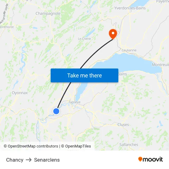 Chancy to Senarclens map