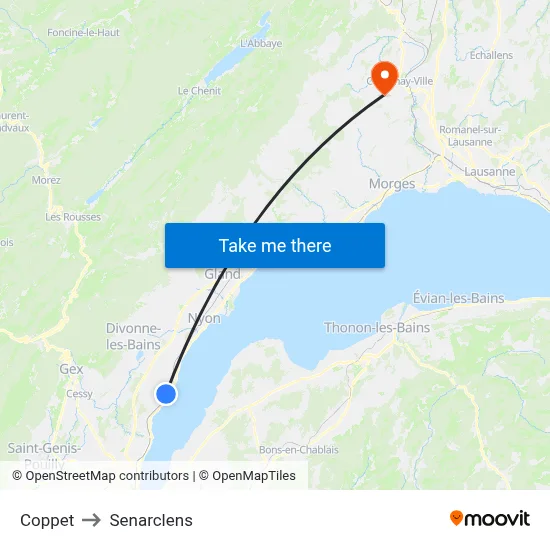 Coppet to Senarclens map