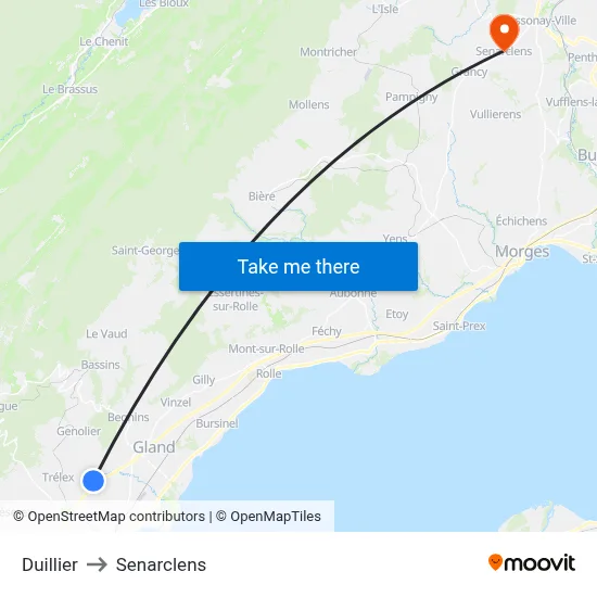 Duillier to Senarclens map