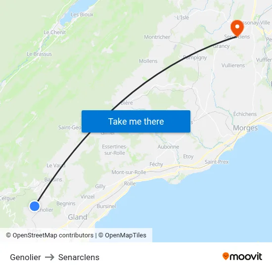 Genolier to Senarclens map