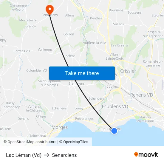 Lac Léman (Vd) to Senarclens map