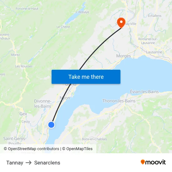 Tannay to Senarclens map