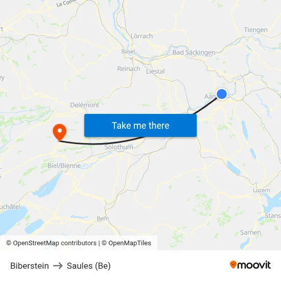 Biberstein to Saules (Be) map