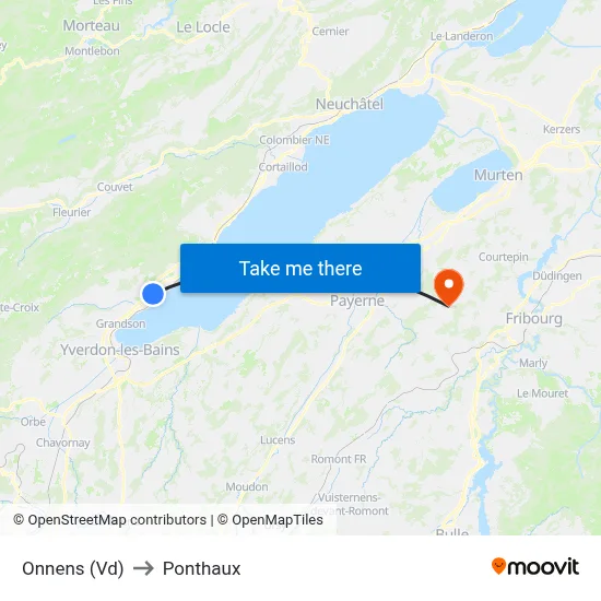 Onnens (Vd) to Ponthaux map