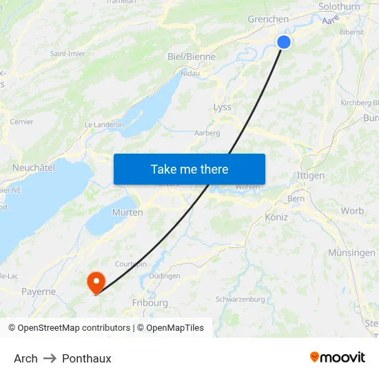Arch to Ponthaux map