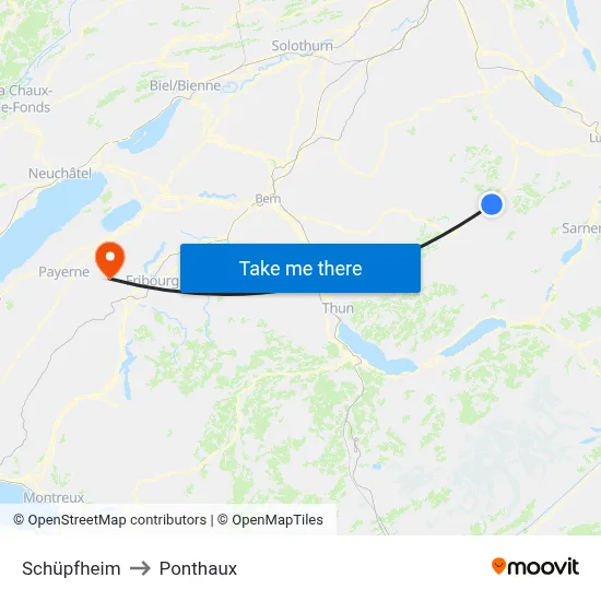 Schüpfheim to Ponthaux map