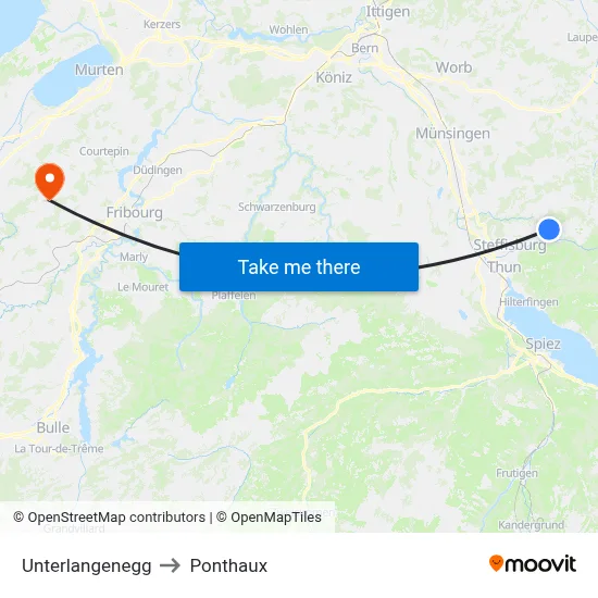 Unterlangenegg to Ponthaux map