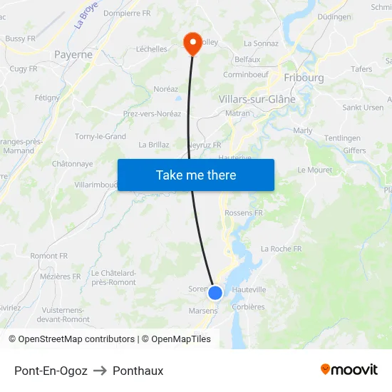 Pont-En-Ogoz to Ponthaux map