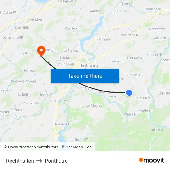 Rechthalten to Ponthaux map