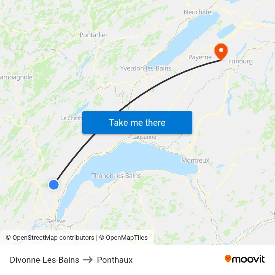 Divonne-Les-Bains to Ponthaux map