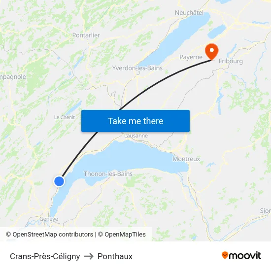 Crans-Près-Céligny to Ponthaux map