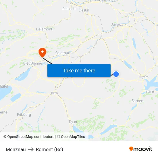 Menznau to Romont (Be) map