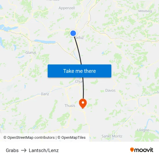 Grabs to Lantsch/Lenz map