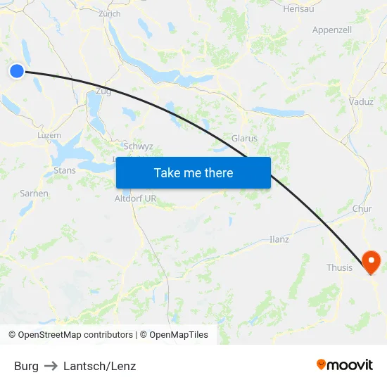 Burg to Lantsch/Lenz map