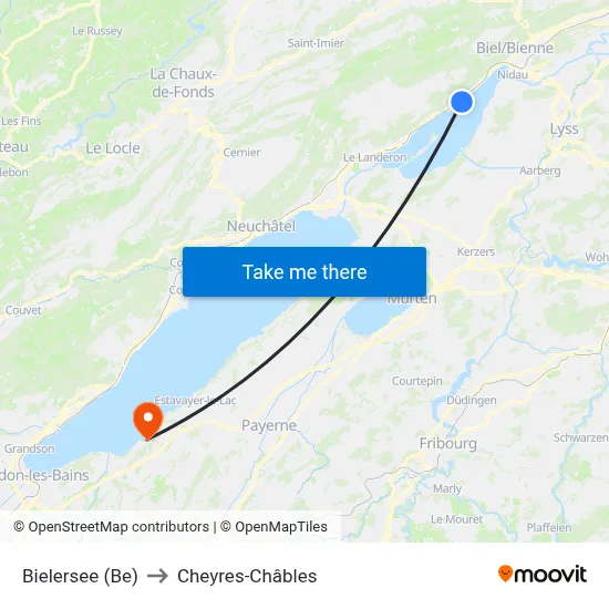 Bielersee (Be) to Cheyres-Châbles map