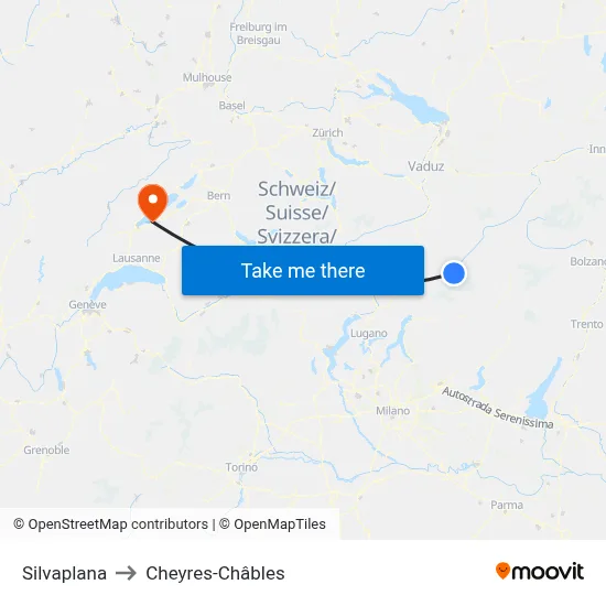 Silvaplana to Cheyres-Châbles map
