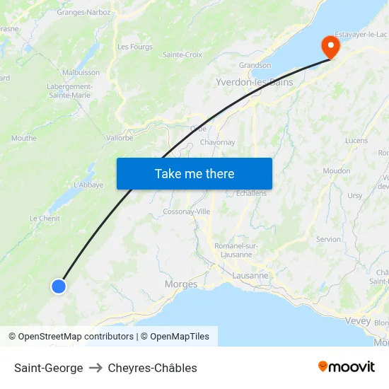 Saint-George to Cheyres-Châbles map