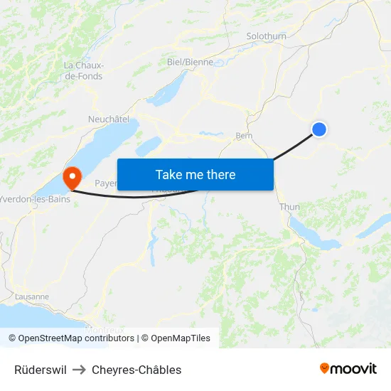 Rüderswil to Cheyres-Châbles map