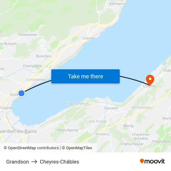 Grandson to Cheyres-Châbles map