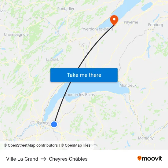 Ville-La-Grand to Cheyres-Châbles map