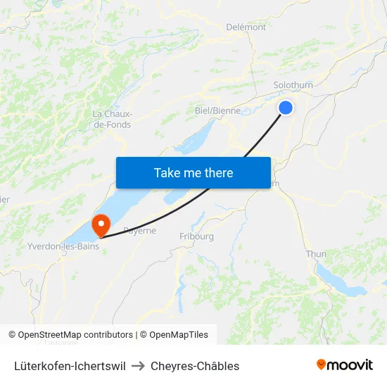 Lüterkofen-Ichertswil to Cheyres-Châbles map