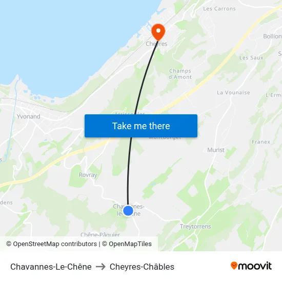Chavannes-Le-Chêne to Cheyres-Châbles map