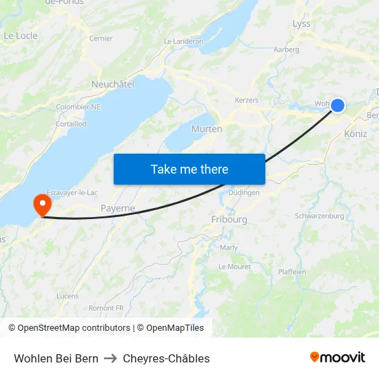 Wohlen Bei Bern to Cheyres-Châbles map