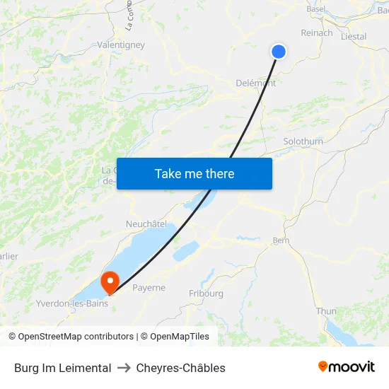 Burg Im Leimental to Cheyres-Châbles map