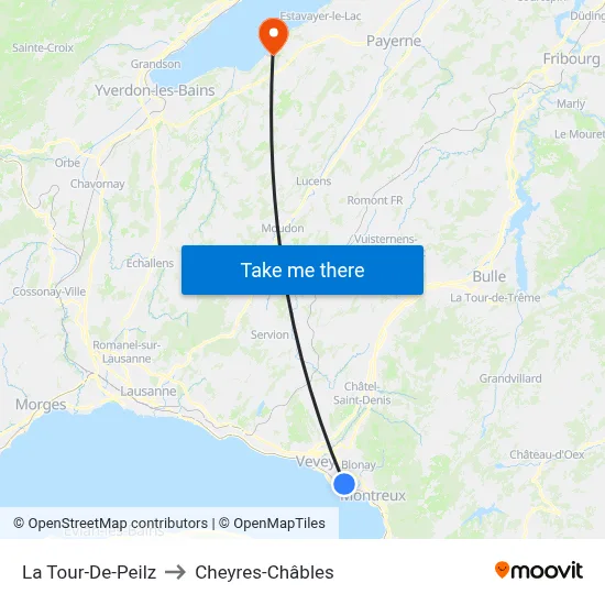 La Tour-De-Peilz to Cheyres-Châbles map