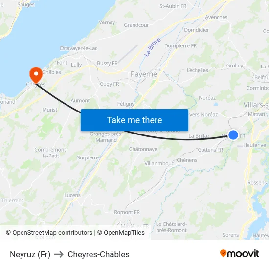 Neyruz (Fr) to Cheyres-Châbles map