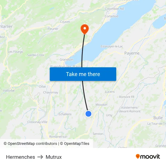 Hermenches to Mutrux map