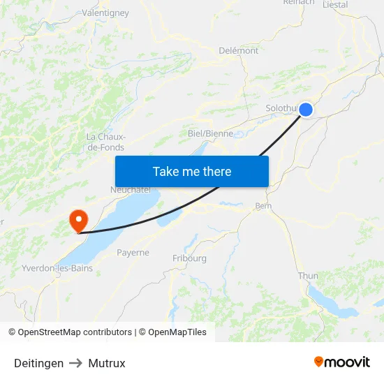 Deitingen to Mutrux map