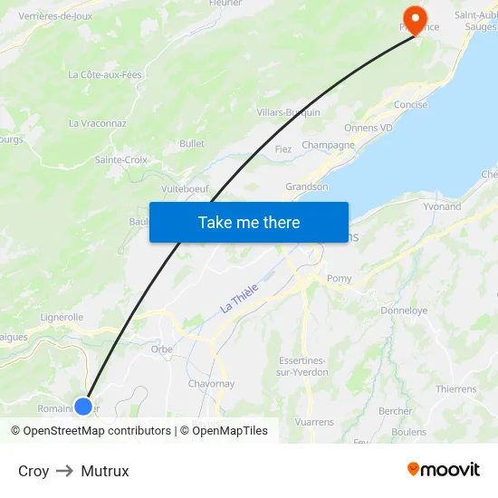 Croy to Mutrux map