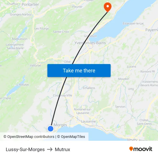 Lussy-Sur-Morges to Mutrux map