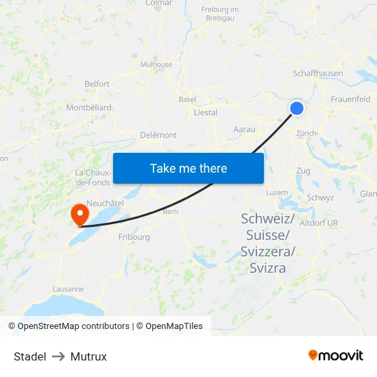 Stadel to Mutrux map