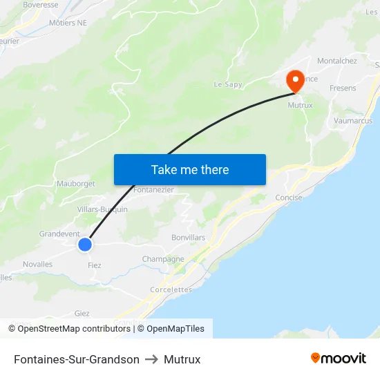 Fontaines-Sur-Grandson to Mutrux map