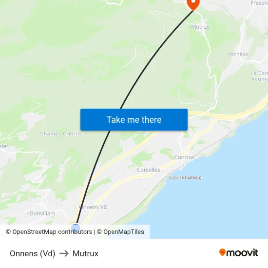 Onnens (Vd) to Mutrux map