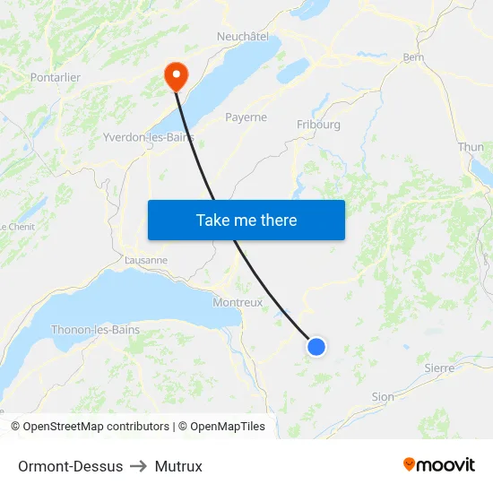 Ormont-Dessus to Mutrux map