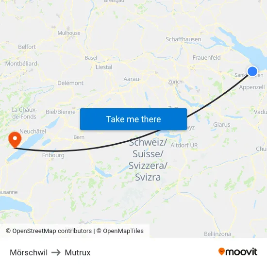 Mörschwil to Mutrux map