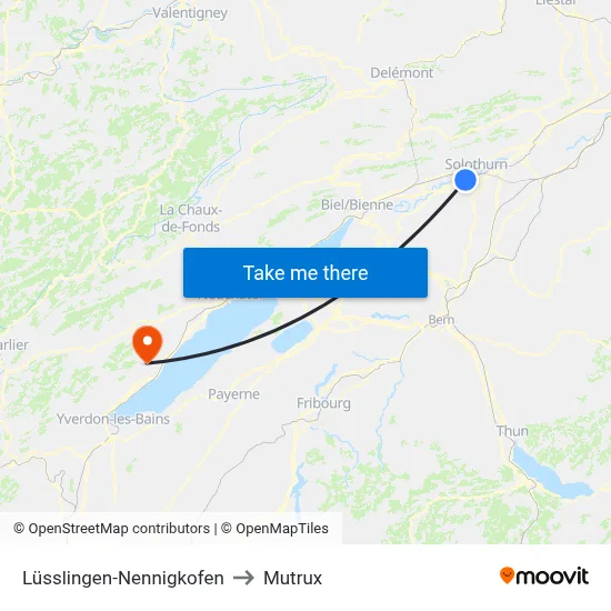 Lüsslingen-Nennigkofen to Mutrux map