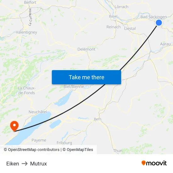 Eiken to Mutrux map