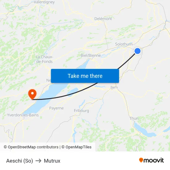 Aeschi (So) to Mutrux map