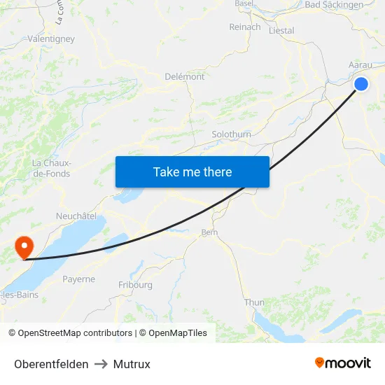 Oberentfelden to Mutrux map