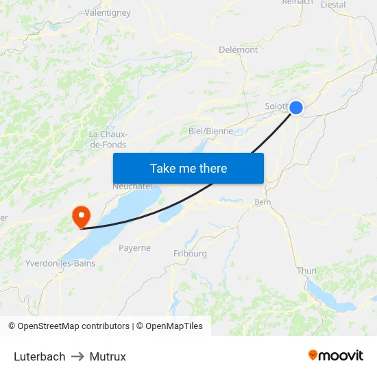 Luterbach to Mutrux map