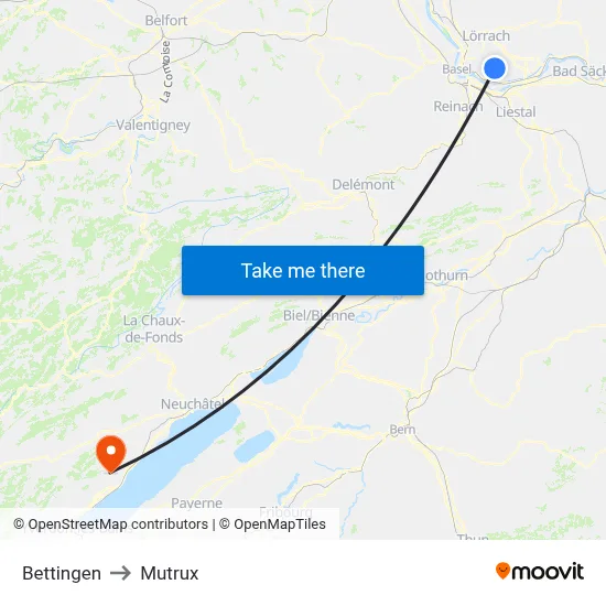 Bettingen to Mutrux map
