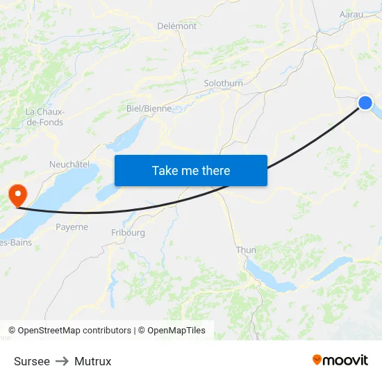 Sursee to Mutrux map