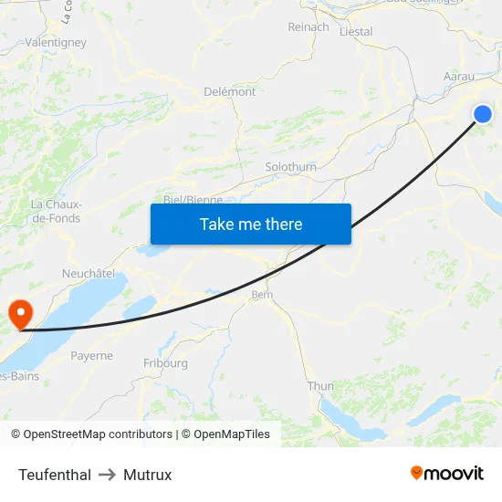 Teufenthal to Mutrux map