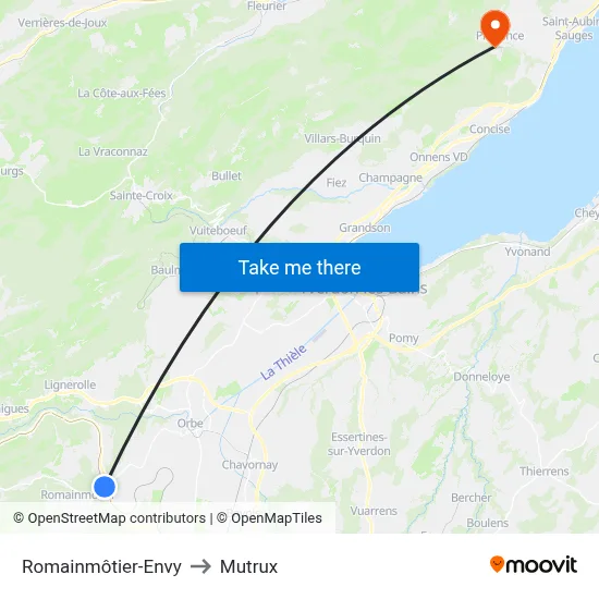 Romainmôtier-Envy to Mutrux map